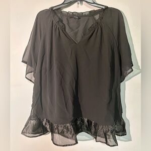 Bloomchic Women's Blouse, Black, Size 14-16